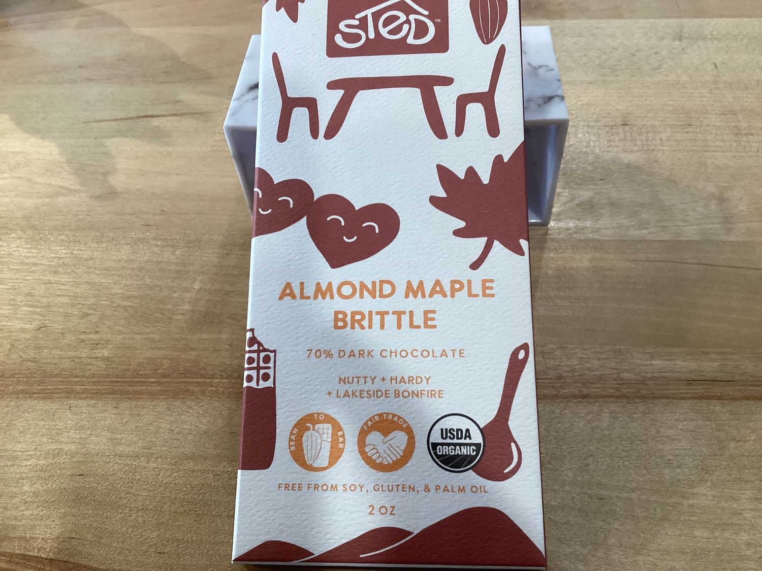 Sted Large Chocolates, Flavored: Almond Maple Brittle