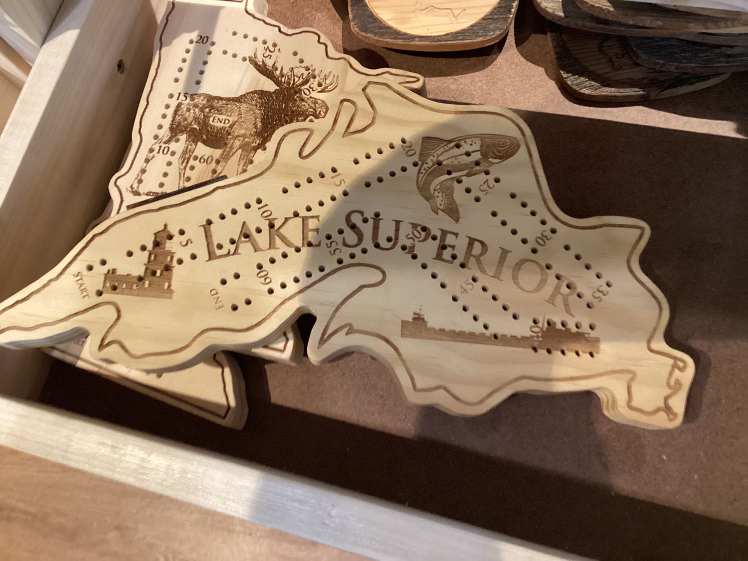 Lake Superior Cribbage Board