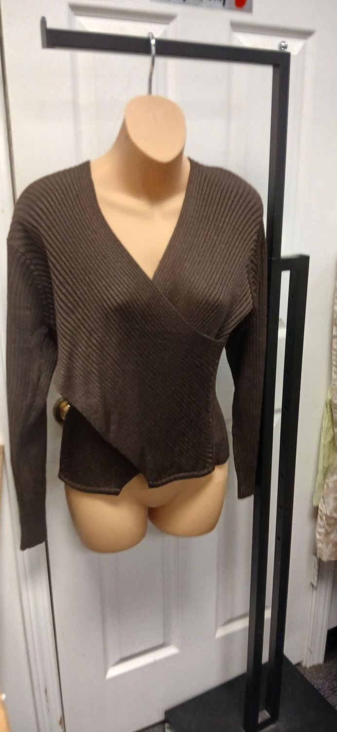 Womens Top L Knit Brown