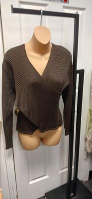Womens Top L Knit Brown