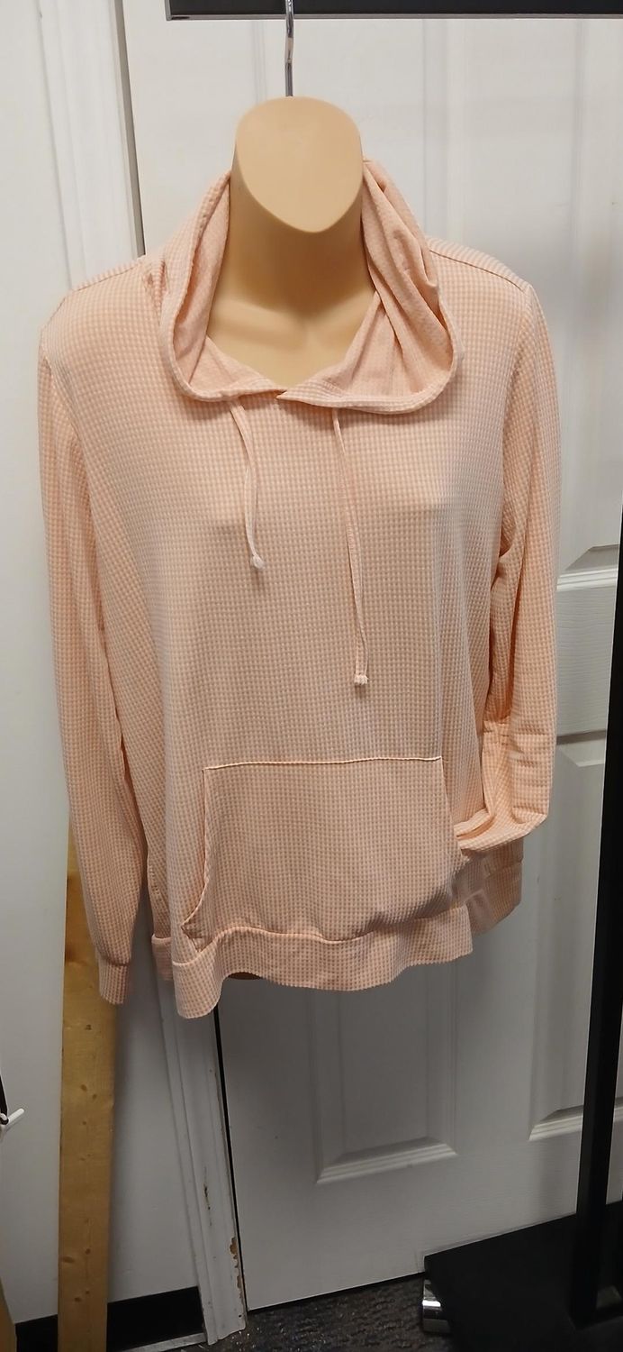 Womens Top L Pink Gingham