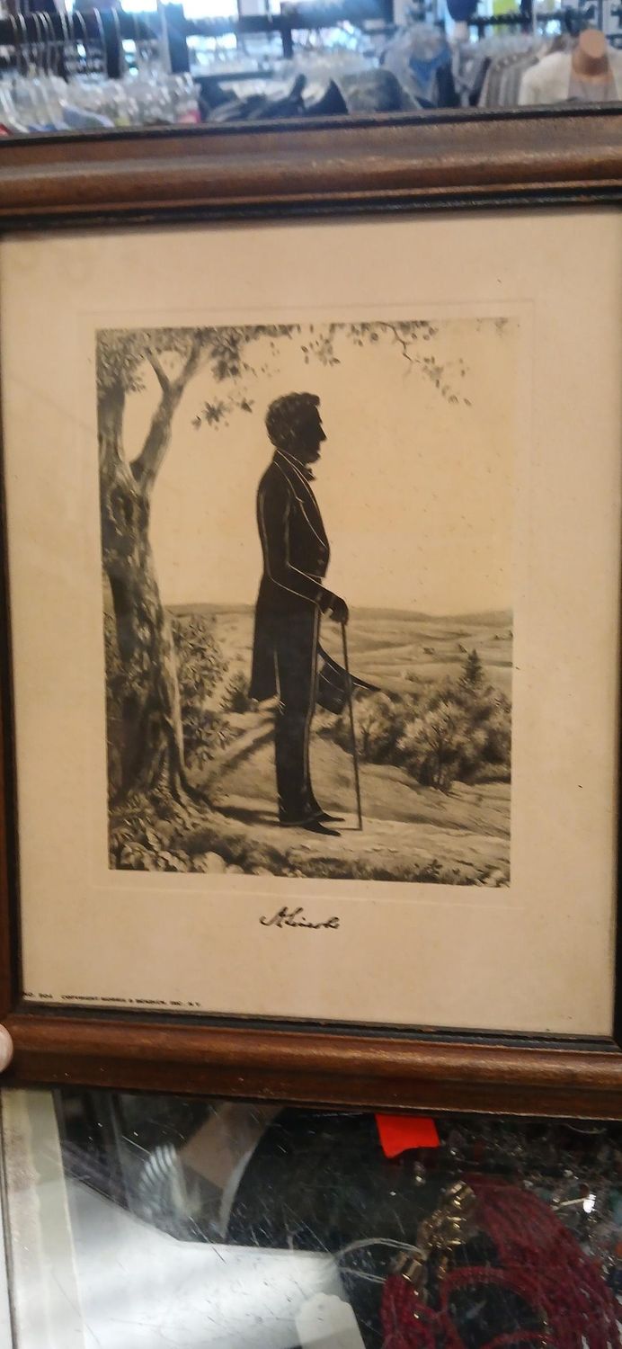 Framed Abe Lincoln silhouette