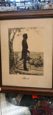 Framed Abe Lincoln silhouette