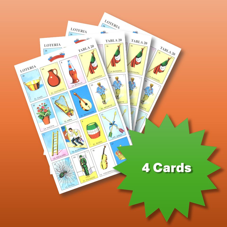 4 Loteria Cards
