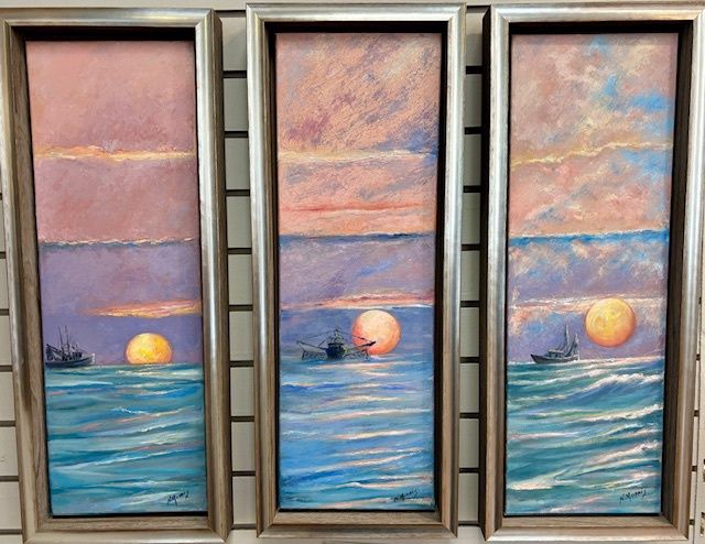 Shrimping at First Light Triptych