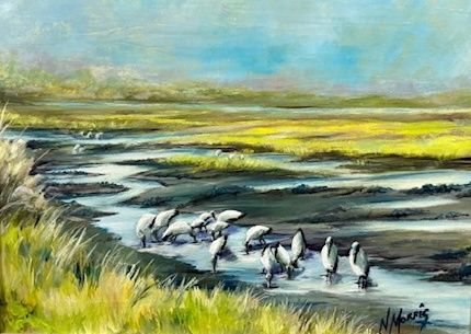 Wood Storks at Brunch