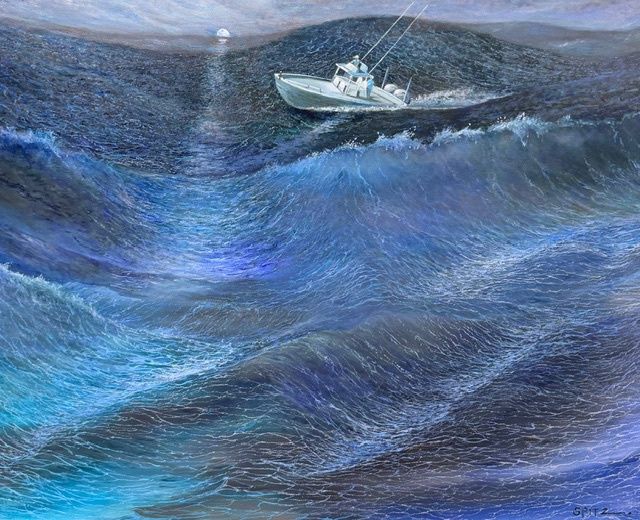 Nighttime Fishing Boat