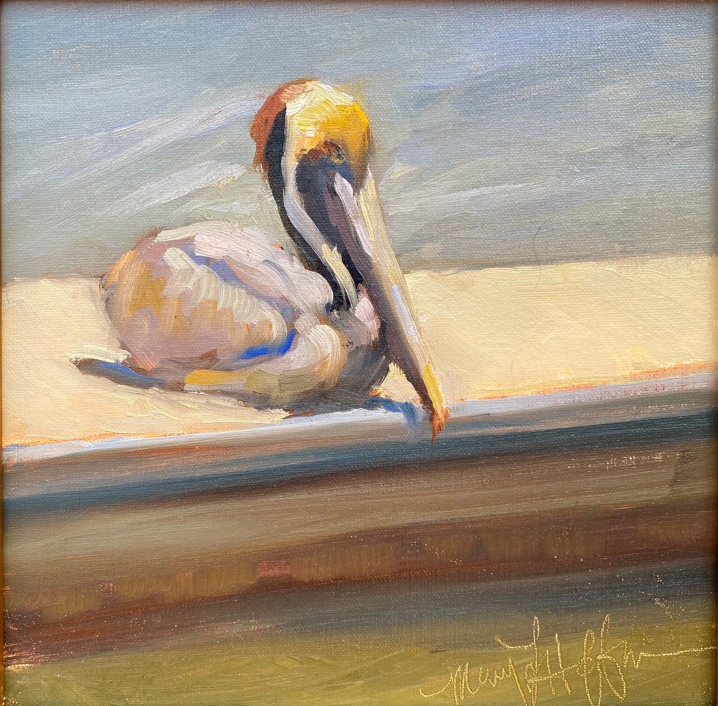 At Rest (Pelican resting on the Dock)