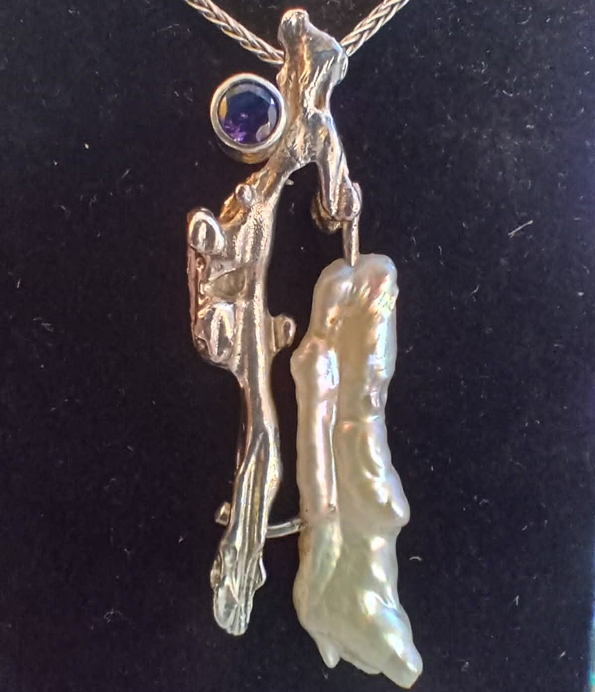Driftwood with Pearl necklace