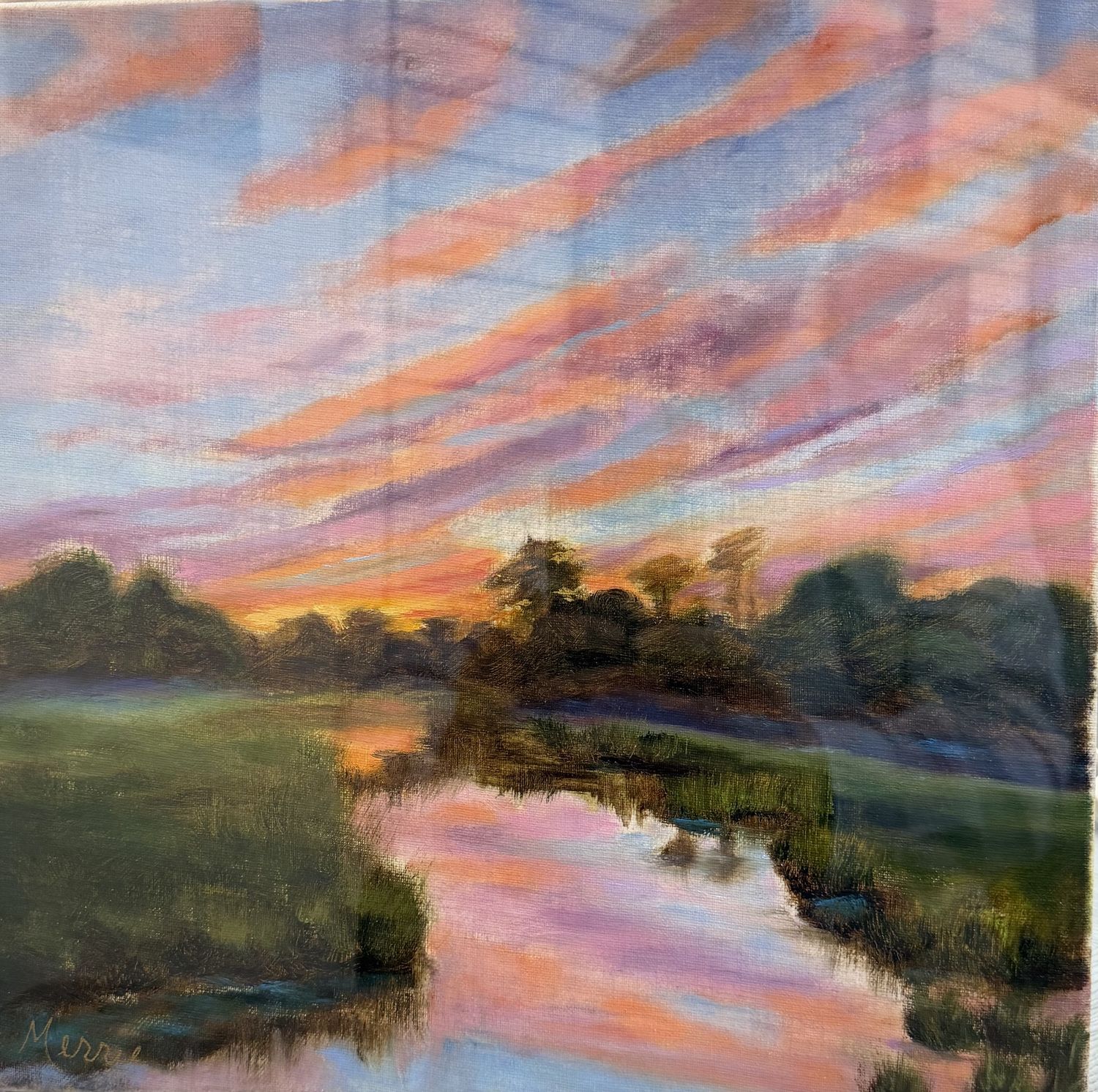 Tiger Skies on Linen