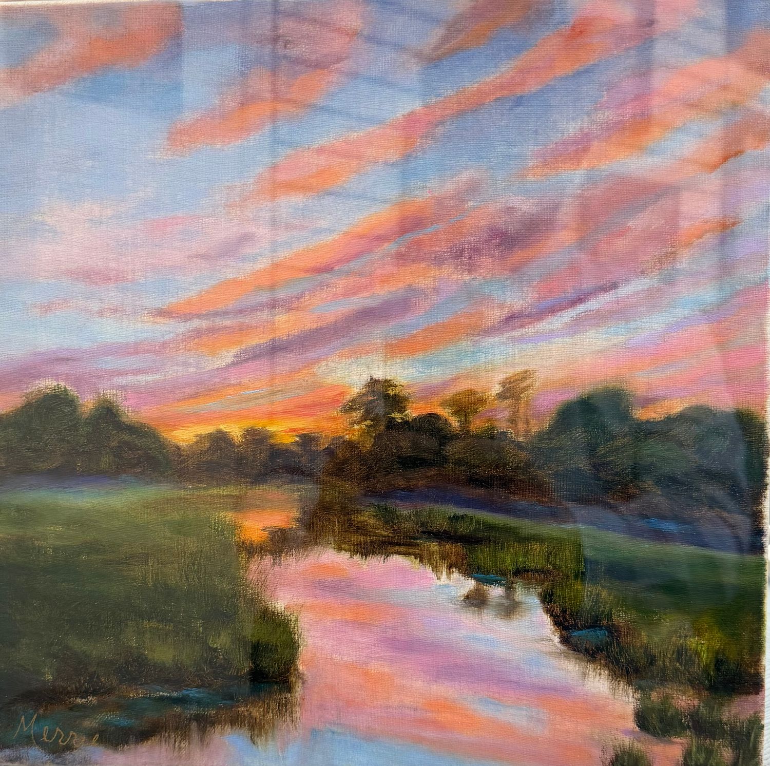 Tiger Skies on Linen