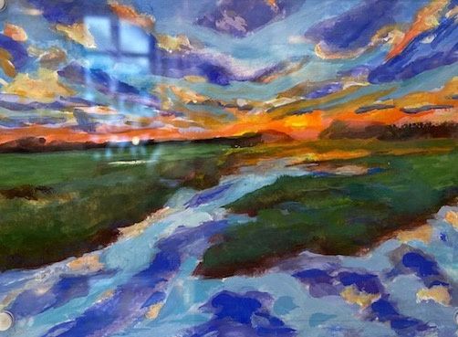 Tiger Skies (gouache on paper)