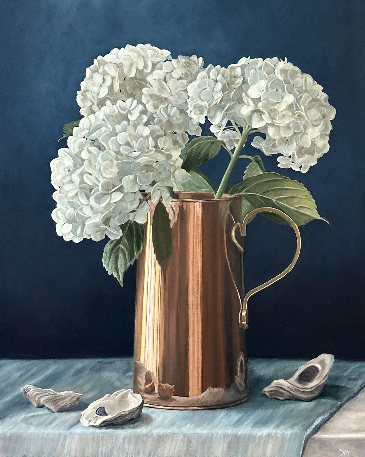 Hydrangeas w/Indigo &amp; Oysters