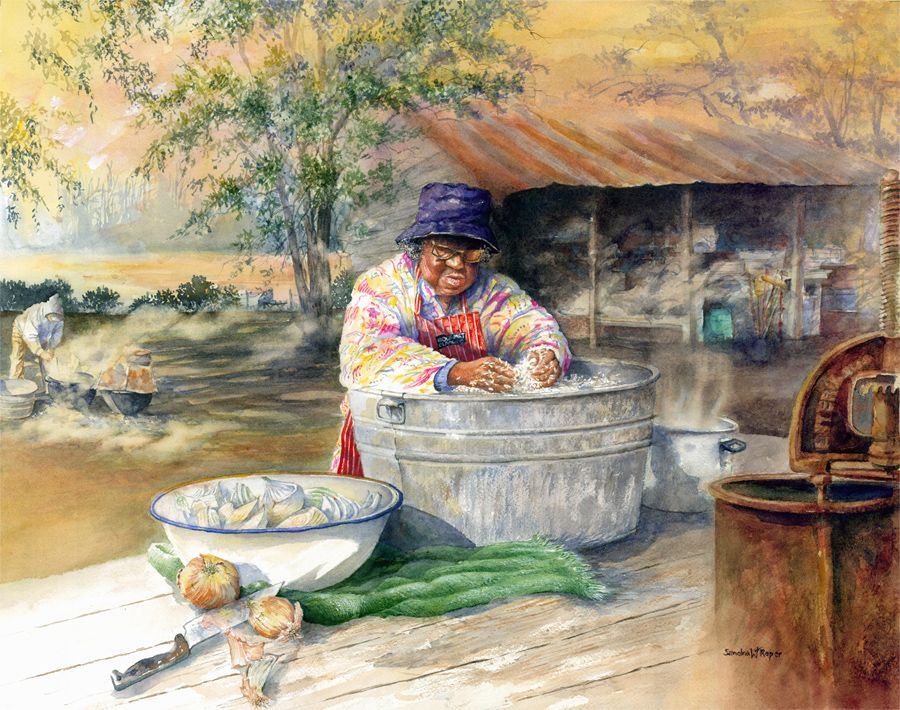 Preparing the Liver Pudding