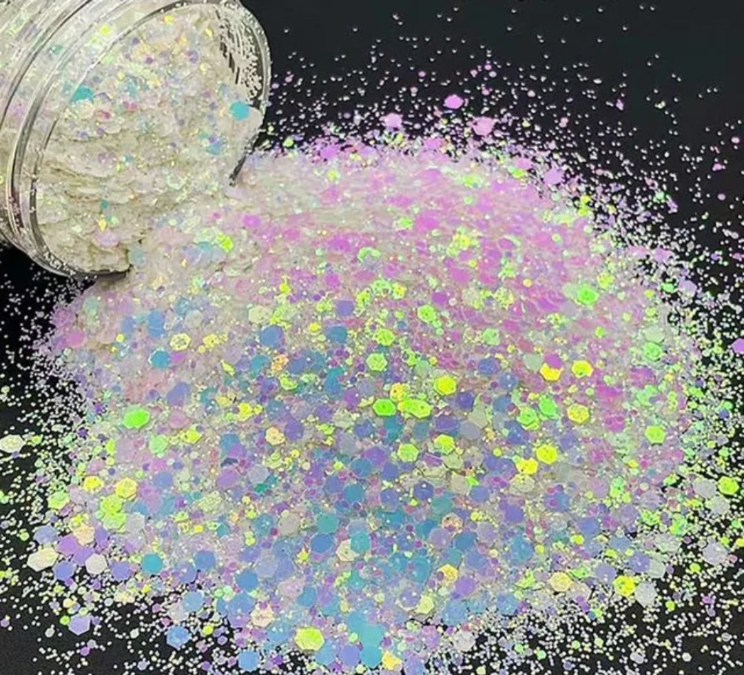 PIXIE DUST - Pearl Rainbow Chunky Cosmetic Grade Solvent Resistant PET Glitter