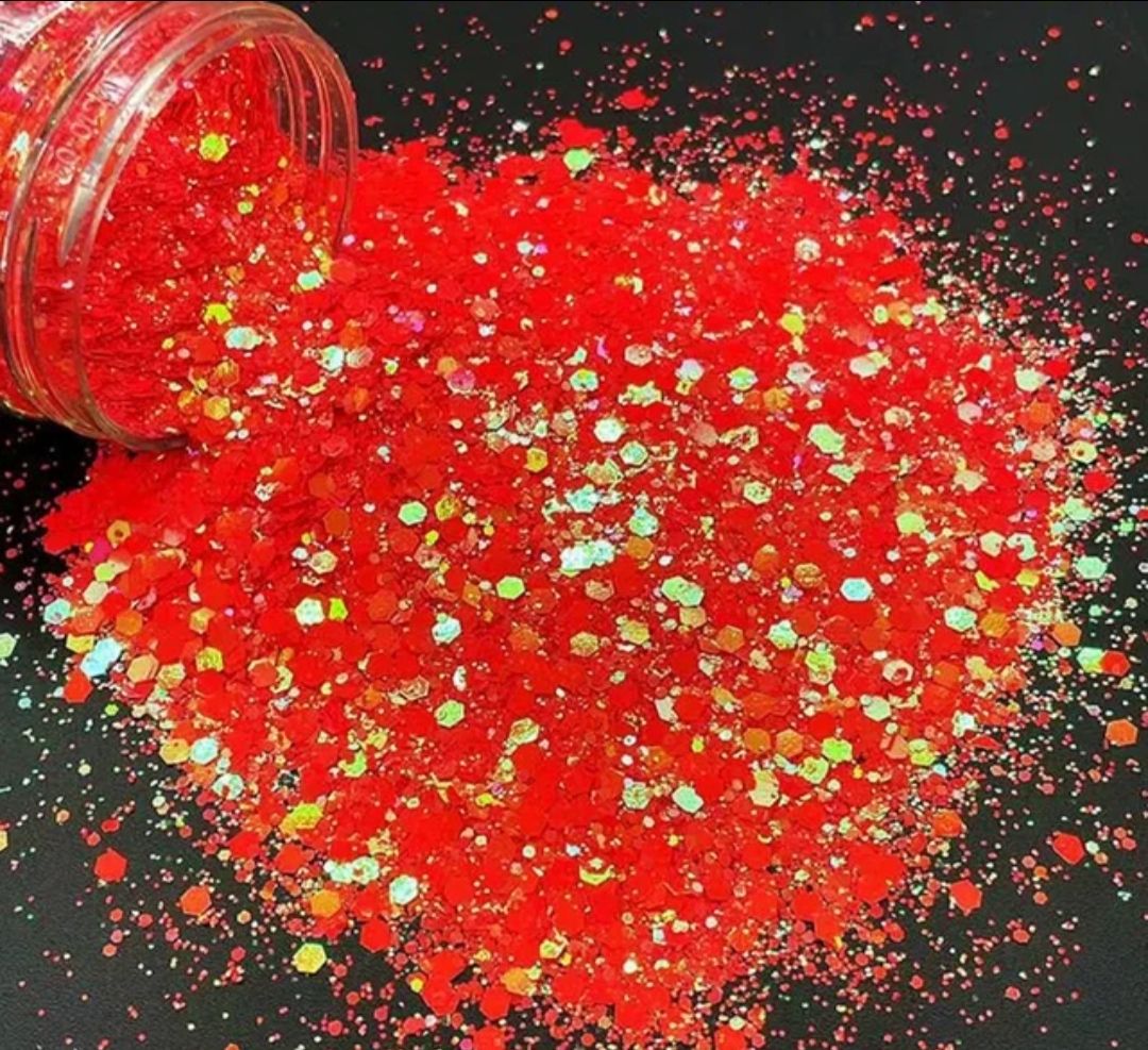 RUBY SLIPPERS - Pearl Rainbow Chunky Cosmetic Grade Solvent Resistant PET Glitter