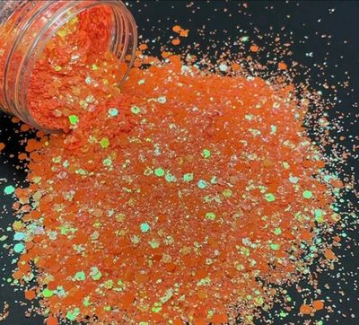 PEACH MELBA - Perłowy Tęczowy Gruby Kosmetyczny Brokat Odporny na Rozpuszczalniki PET