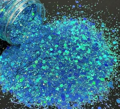 BLUE MOON - Parelmoer Regenboog Grove Cosmetische Kwaliteit Oplosmiddelbestendige PET Glitter   