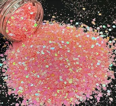 CORAL REEF - Pearl Rainbow Chunky Cosmetic Grade Solvent Resistant PET Glitter