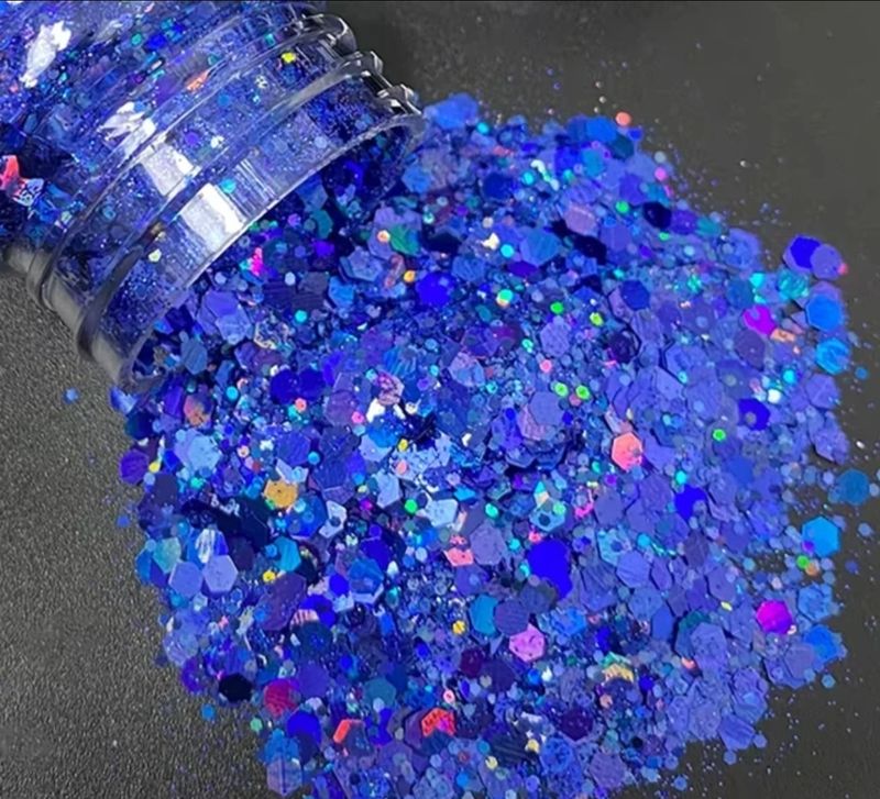 DEEP BLUE SEA - Holographic Chunky Cosmetic Grade Solvent Resistant PET Glitter