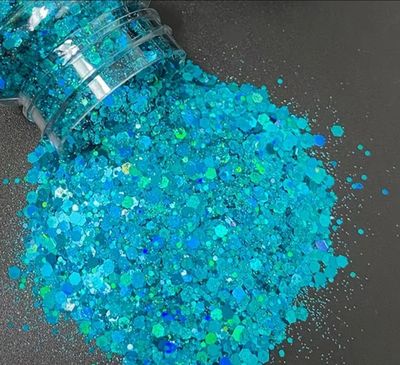 SUEÑOS DEL OCÉANO - Purpurina gruesa holográfica de calidad cosmética resistente a disolventes en PET