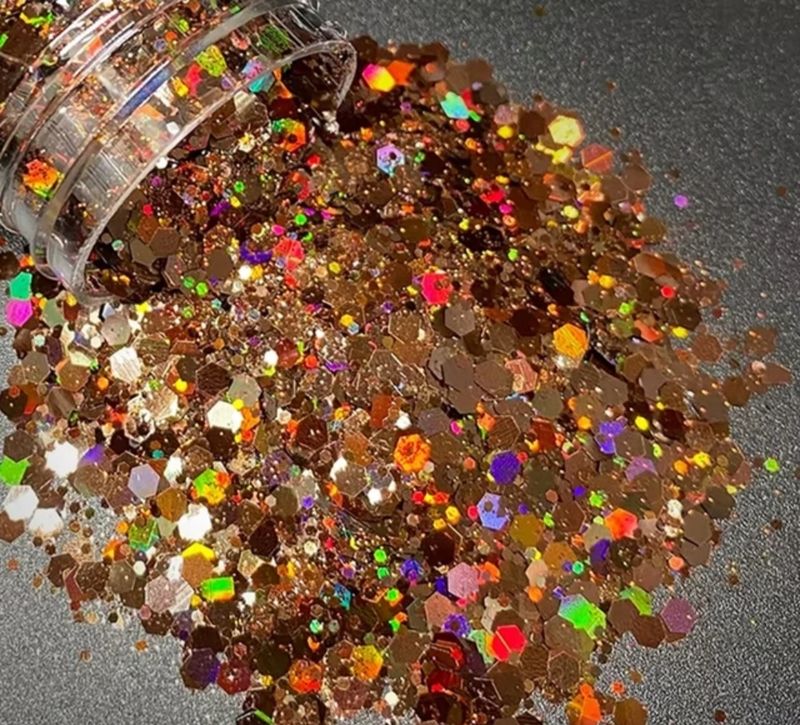 COPPER COIN - Holographic Chunky Cosmetic Grade Solvent Resistant PET Glitter