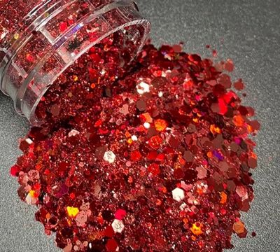 ROMANTICA - Purpurina PET Resistente a Solventes, Grado Cosmético y Gruesa Holográfica