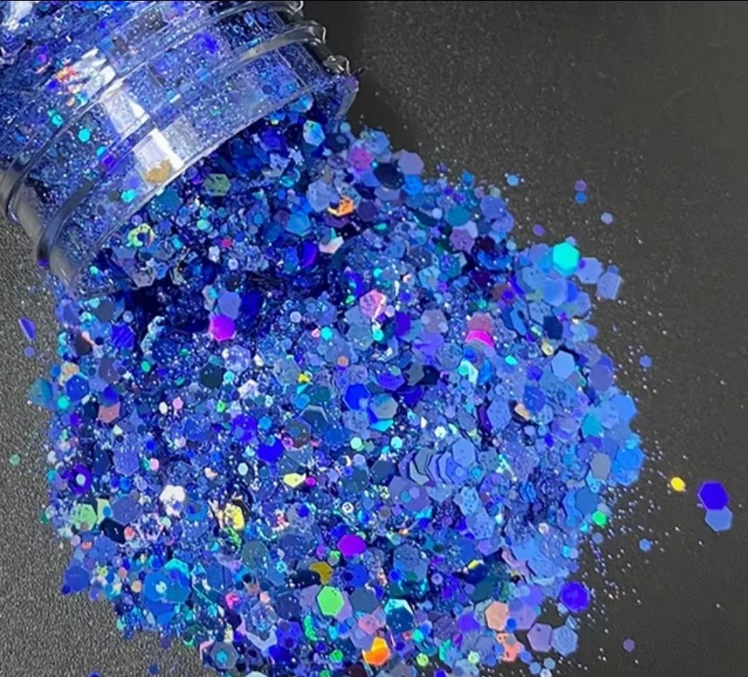 CRYSTAL WISHES - Holographic Chunky Cosmetic Grade Solvent Resistant PET Glitter