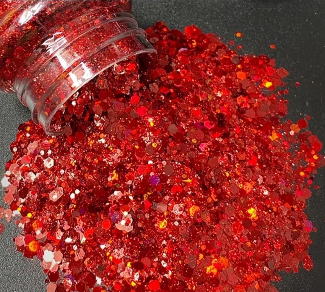 VALENTINA - Holographic Chunky Cosmetic Grade Solvent Resistant PET Glitter