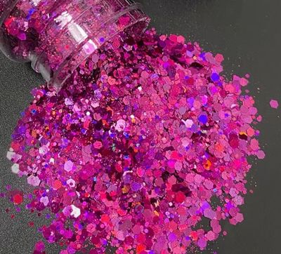 PASSIONFRUIT - Kozmetik Kalitede Holografik Kalın Çözücüye Dayanıklı PET Sim