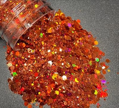 JAFFA CAKE - Holografische Chunky Cosmetische Grade Oplosmiddelbestendige PET Glitter
