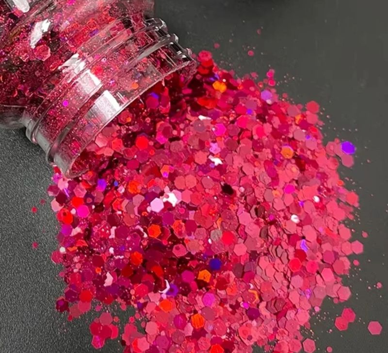 CHEEKY CHERRY - Holographic Chunky Cosmetic Grade Solvent Resistant PET Glitter