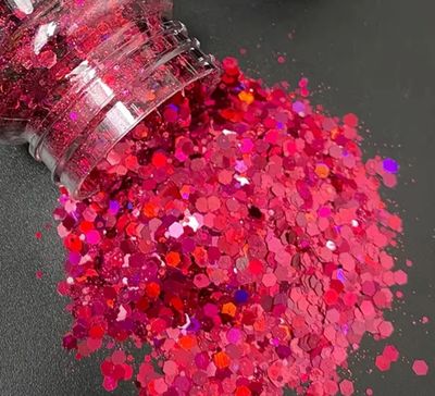 CHEEKY CHERRY - Holographic Chunky Cosmetic Grade Solvent Resistant PET Glitter