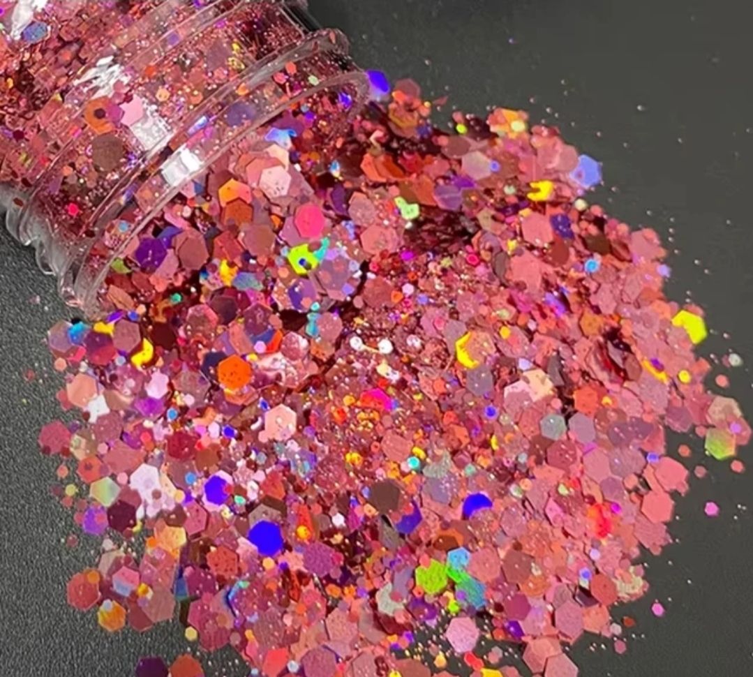 POWDERPUFF - Holographic Chunky Cosmetic Grade Solvent Resistant PET Glitter