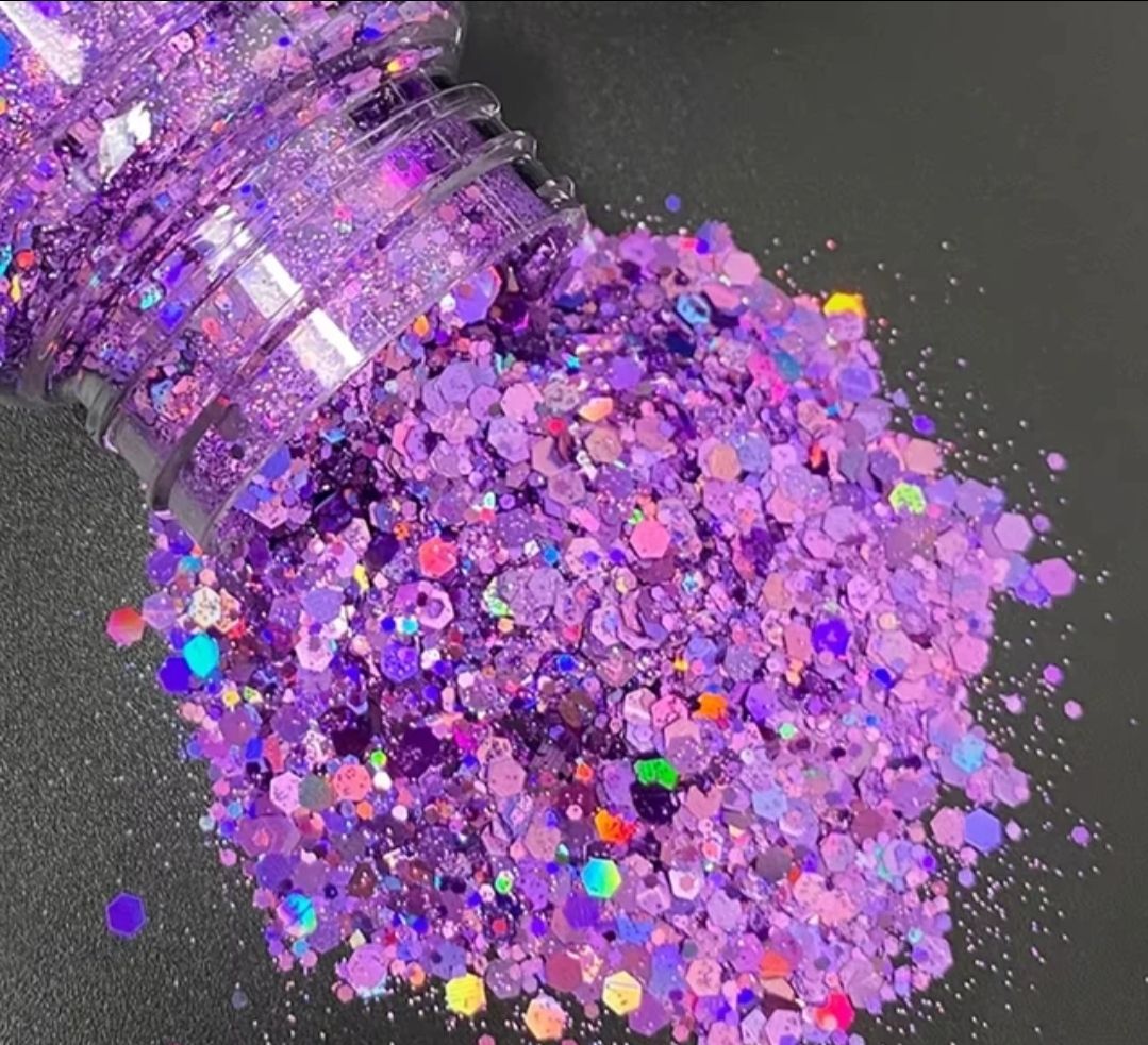 FOXGLOVE - Holographic Chunky Cosmetic Grade Solvent Resistant PET Glitter