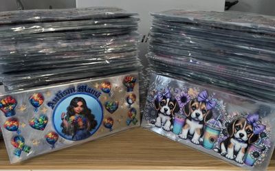 CUSTOM CATALOGUE DESIGN ORDER x 100pcs - 16oz UV DTF DOUBLE SIDE PRINTED VIEW DECAL WRAPS