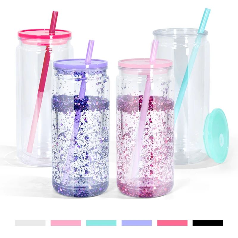 Vaso de Nieve de Doble Pared de Acrílico de 16 oz - 10 Colores