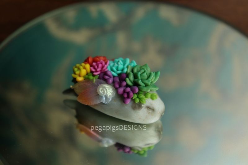 Rainbow Succulents - pegapiggy figurine