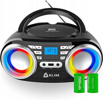 KLIM B3 Bombox CD/MP3 tuner FM BT Aux USB Disco Light wbudowane AKU EQ