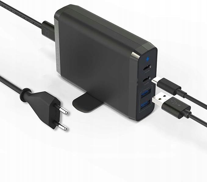 HUB USB DO ŁADOWANIA USB-C PD 75 W 2*USB, 2*USB-C CZARNY MILIPOW