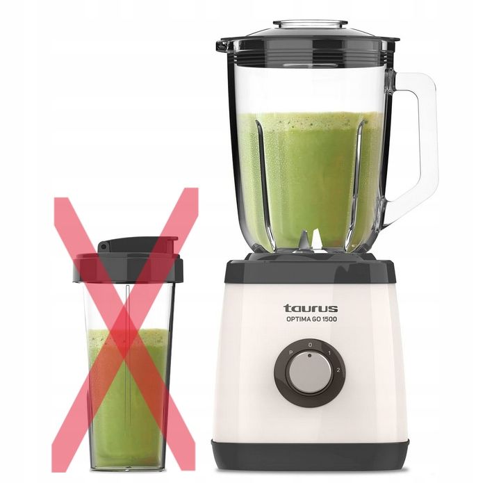 Taurus Optima Go 1500 blender kielichowy 1500 W biały grube szkło