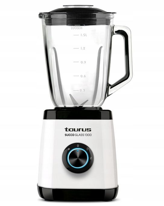 Blender kielichowy Taurus Succo Glass 1300W Biały grube szkło