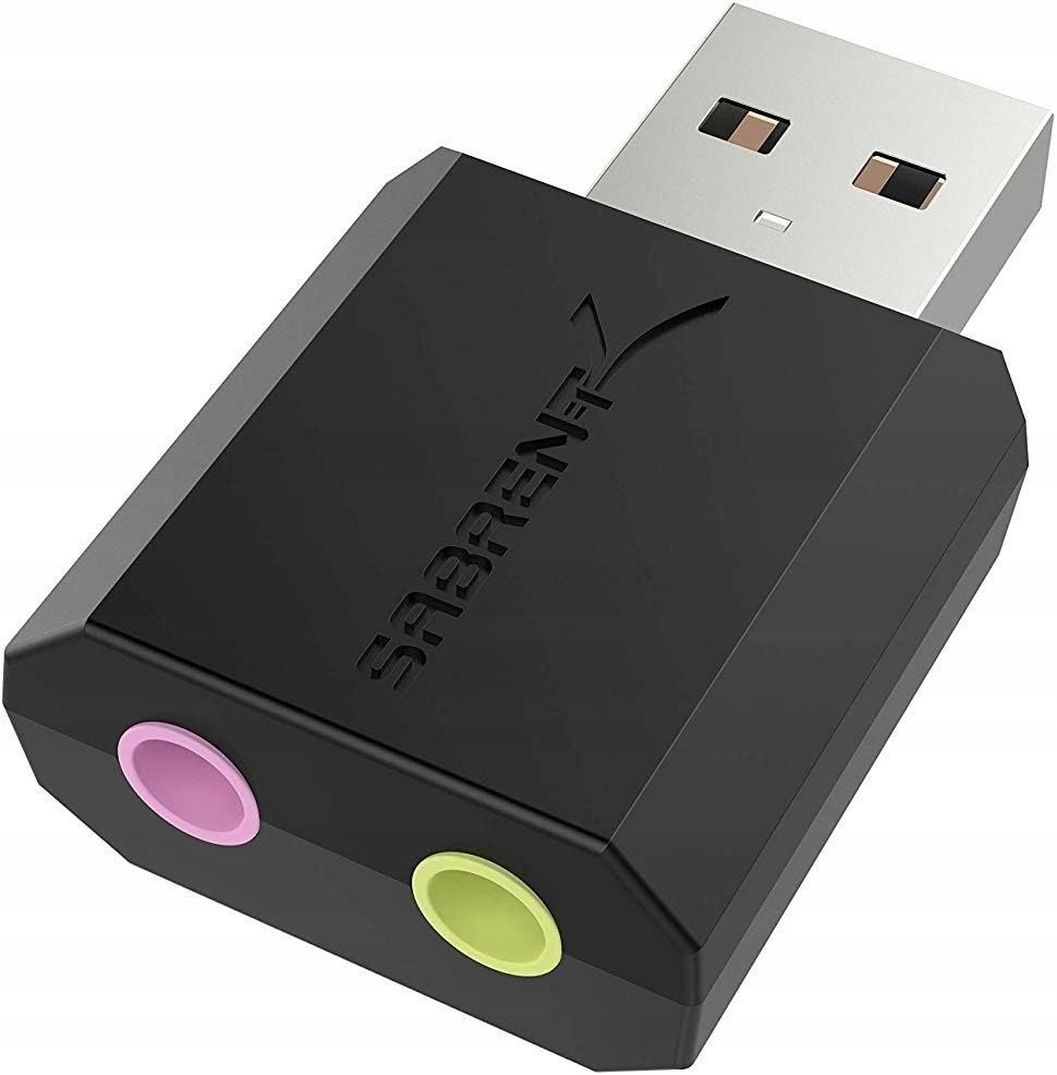 Sabrent AU-MMSA karta dzwiękowa USB zewnętrzna AUX 3,5mm PC jack adapter