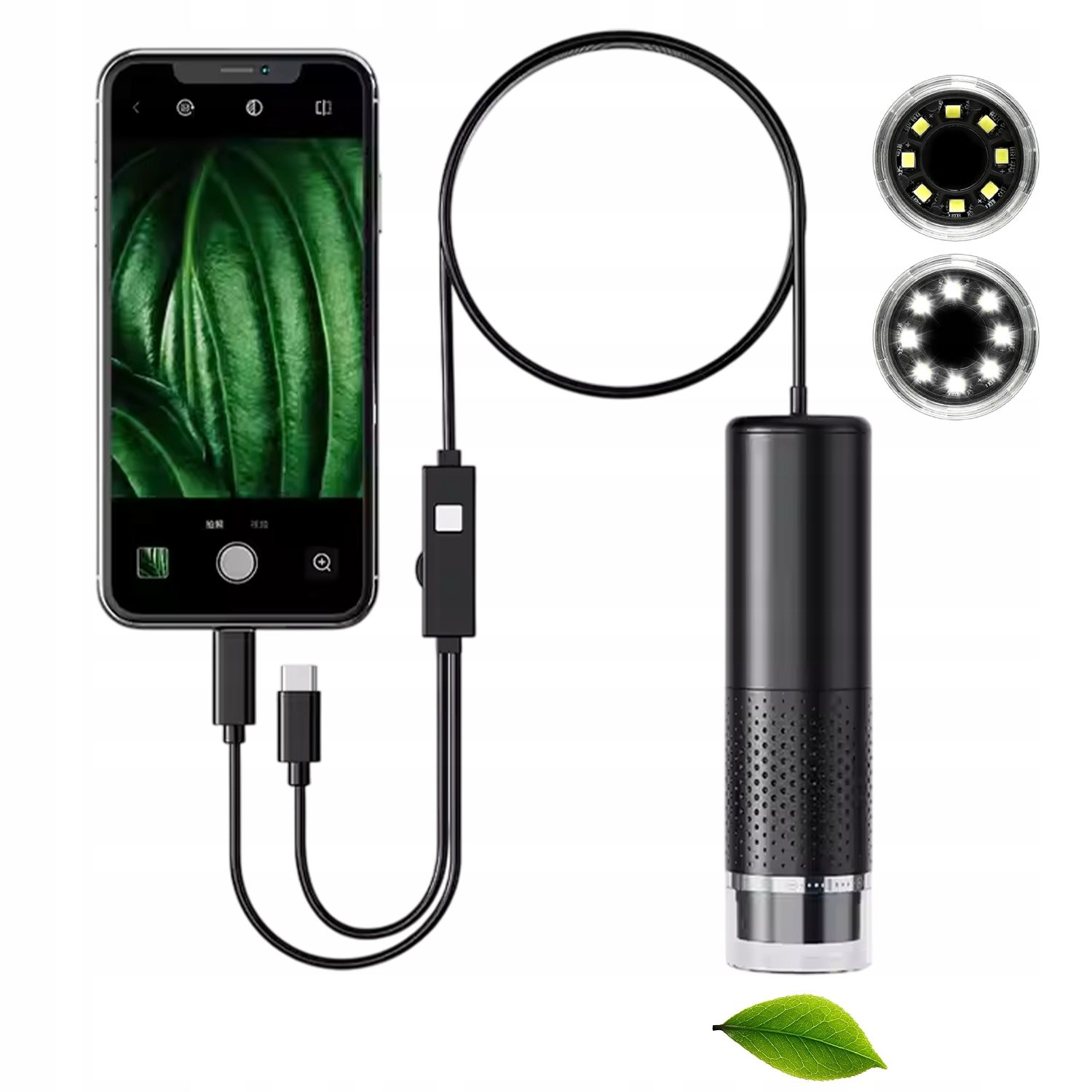 MIKROSKOP MOBILNY Z 8 REGULOWANYMI ŚWIATŁAMI LED DO IOS I ANDROID 1080P