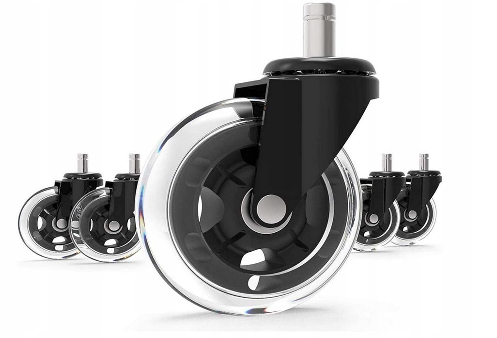 Zestaw 5 kół do krzesła biurowego kauczukowe