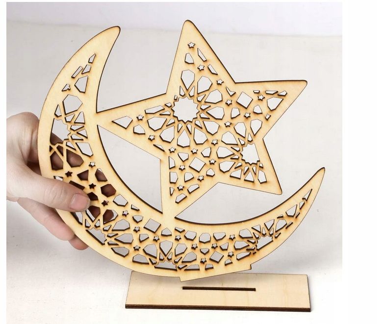 Dekoracje drewniane księżyc i gwiazda 2sztuki