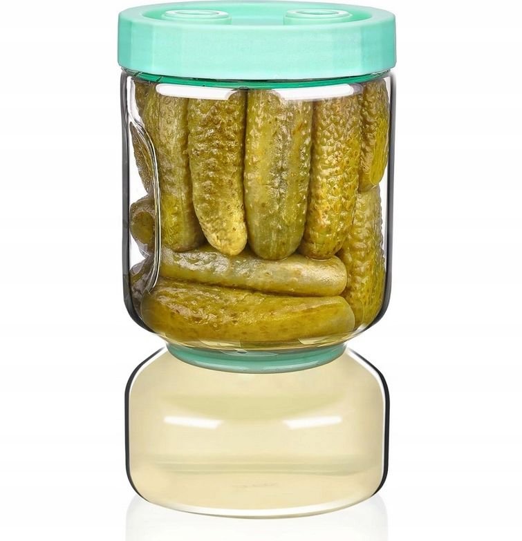 SZKLANY SŁOIK NA OGÓRKI Z SITKIEM 1,55L PRZETWORY KLEPSYDRA