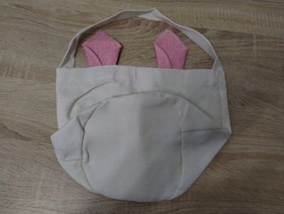 Torba/Koszyk Wielkanocna z Uszami Królika na Prezenty Wielkanocne Różowa