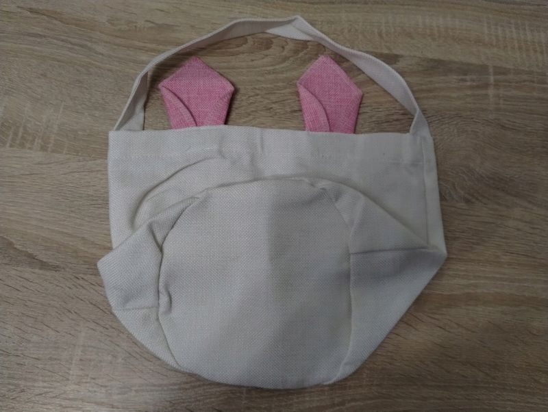 Torba/Koszyk Wielkanocna z Uszami Królika na Prezenty Wielkanocne Różowa