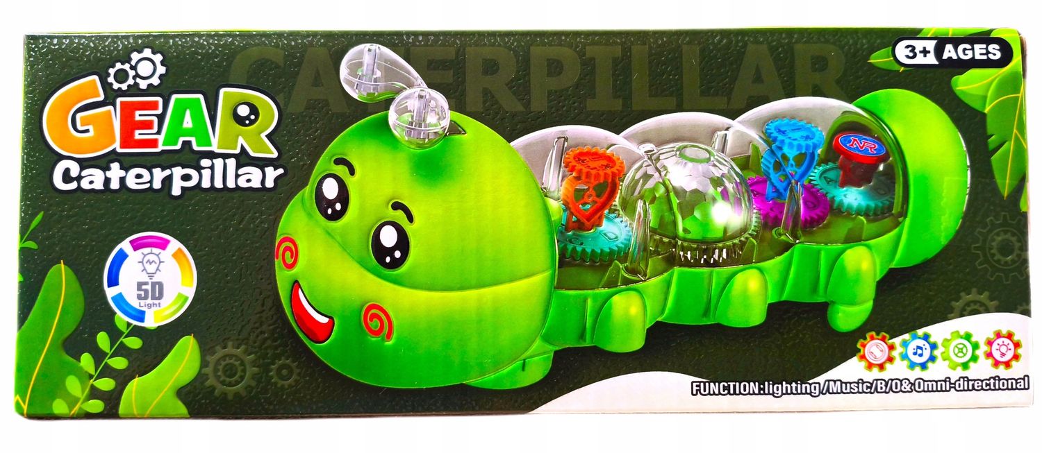 Zabawka LISZKA DYSKOTEKA 3+ jeżdżąca gąsienica Muzyka i Światła 5D 25cm